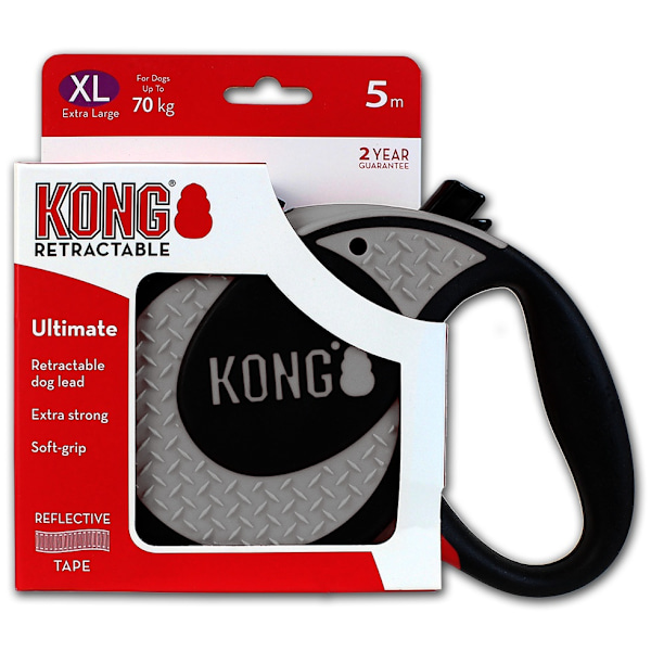 KONG infällbart koppel Ultimate Grey XL (5m/70kg)