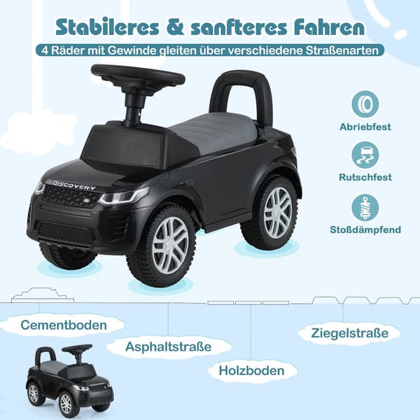 Ride-On Car med opbevaring – Sort børneskubbelegetøj