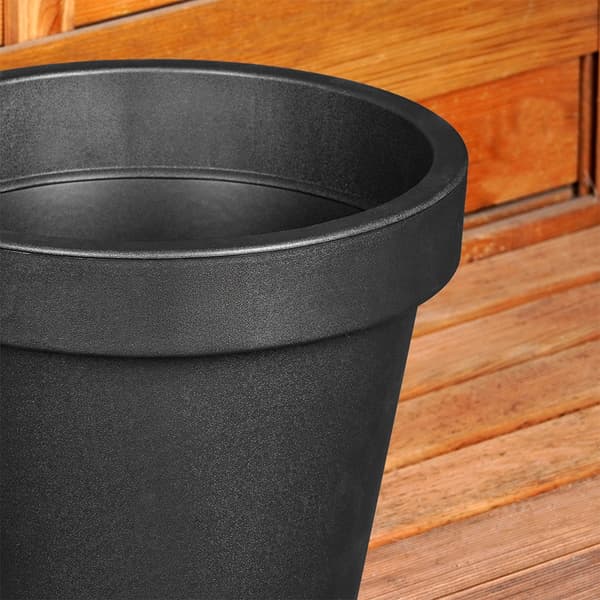 Havekrukke i plast sort rund 29 cm