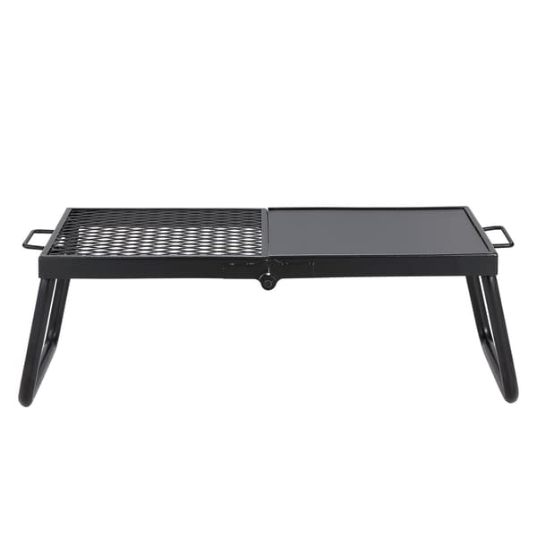 Sammenklappelig bålgrill, 57 cm stålnet, bæretaske