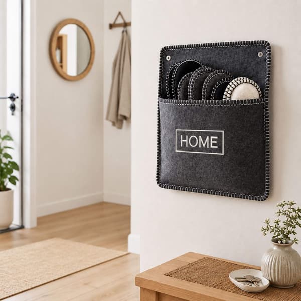 Filtgästtofflor, set med 6 par, grå, halkfria, unisex