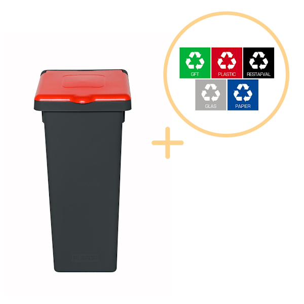 Plafor - Fit Bin kannella 52L - Kierrätys - Punainen