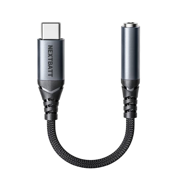 NEXTBATT Äänisovitin USB-C - 3,5 mm - Musta