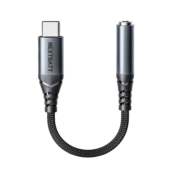 NEXTBATT Lydadapter USB-C til 3,5 mm - Sort