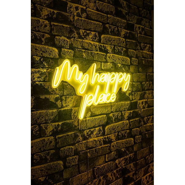 Dekorativ Plast Led Belysning My Happy Place - Gul