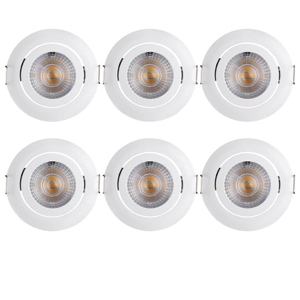 LED infällda taklampor, 6-pack, dimbara, vridbara