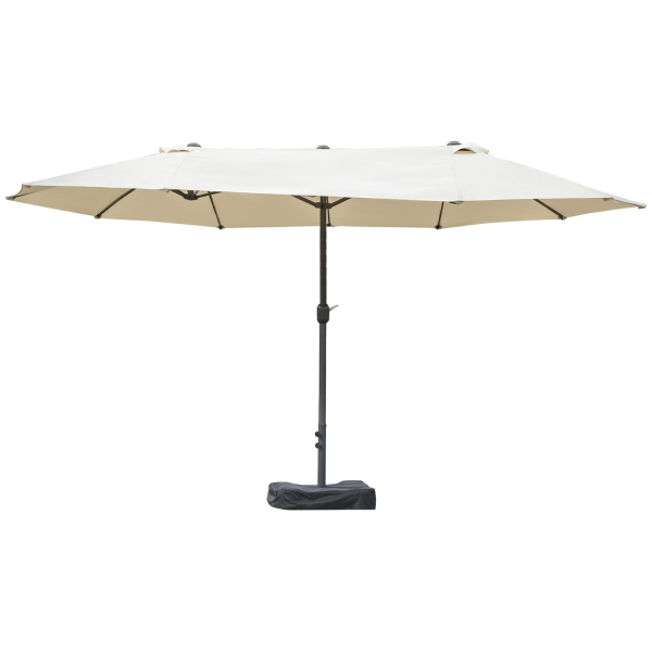 Double Umbrella Oval Hand Crank Cream White 460X270X240Cm Jalusta