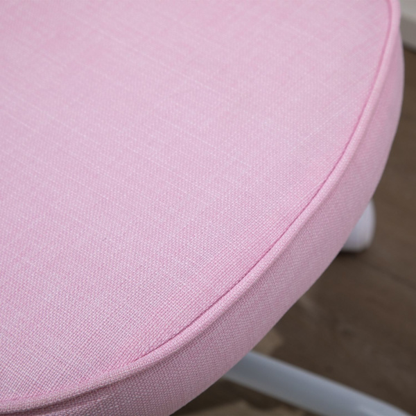 Drejestol Executive Stol Computer Stol Sæde Højdejustering Sød Hjerteformet Polstring Pink Hørstof 40 X 50 X 79-89 Cm