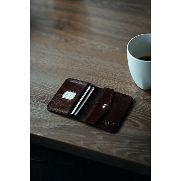 Miesten ohut nahkalompakko ja kukkaro SOLIER SW16 SLIM BROWN