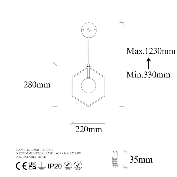Seinävalaisin Geometri - 11105