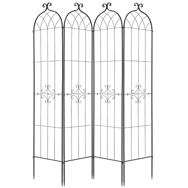 Rose Trellis 4-pack, 220 x 52,5 cm pulverlackerat stål