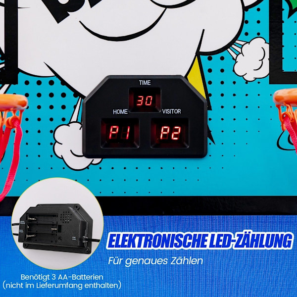 8 in 1 -koripallokone, jossa on 4 palloa ja ilmapumppu ja 8 pelitilaa Arcade Basketball Games Green