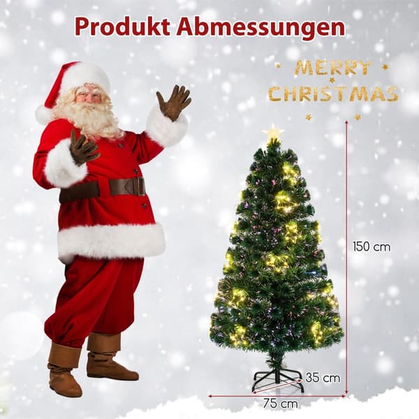 150 cm kunstfiber juletræ med belysning