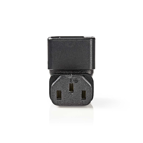 Laajennus Plug | IEC-320-C13 | IEC-320-C14 | Kulma, 90 ° | Niklattu | PVC | Musta | Laatikko | 1 kpl