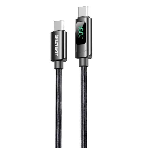 NEXTBATT USB-C til USB-C kabel 100W, 5A, 1m - Sort