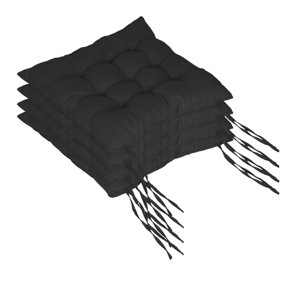 Quiltade stolsdynor med band, 4-pack