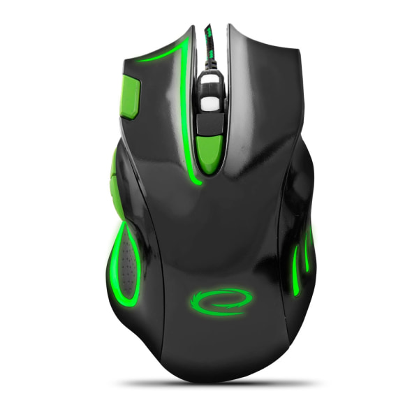 Esperanza Wired Mouse For Gamers 7D Opt. Usb Mx401 Hawk Sort-Grøn Sort, Grøn