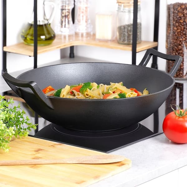 Støbejerns wokpande, 36 cm