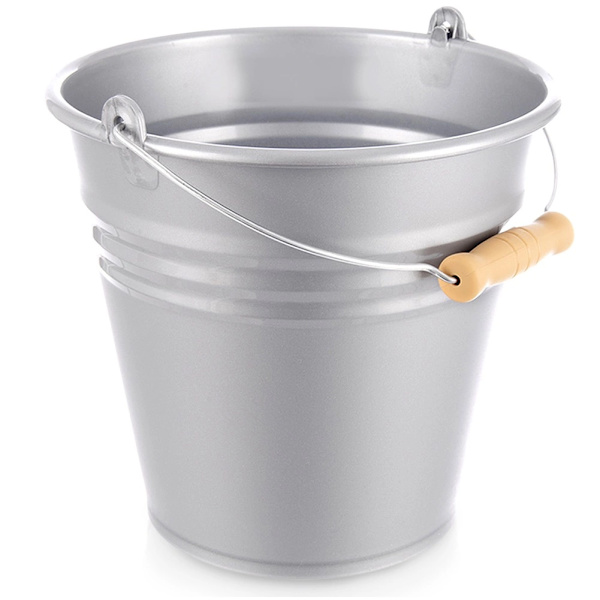 Plasthink, grå, 7 liters kapacitet, hållbart handtag
