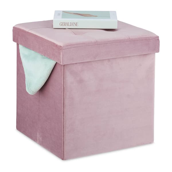 Taburet i pink fløjl