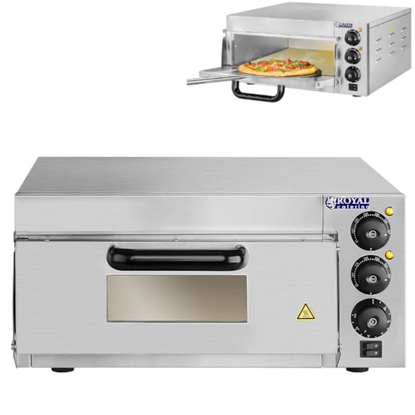 Pizzaugn 1x40cm enkelkammare 2000W 230V Timer 120min Royal Catering