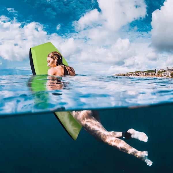 Bodyboard lätt simbräda med EPS kärna & XPE yta för stranden för barn och vuxna 106cm grön