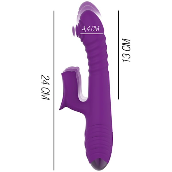 Intens - Iggy multifunktion genopladelig vibrator op og ned med klitorisstimulator lilla