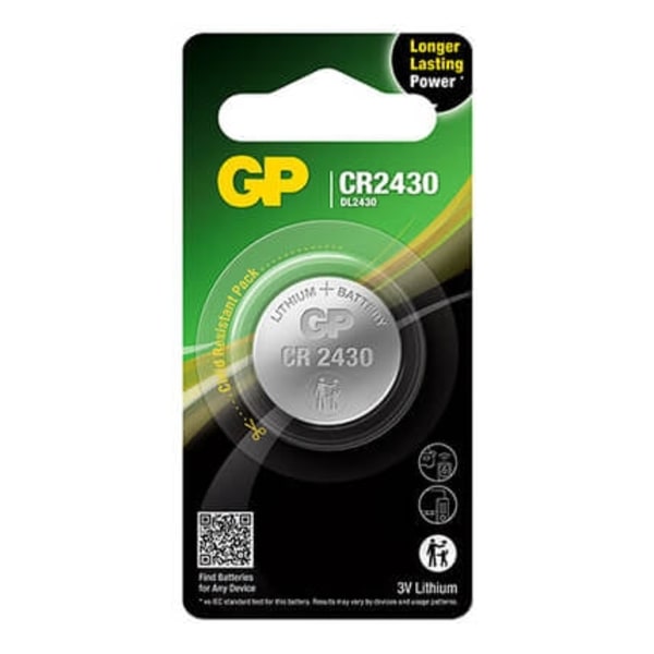 GP Lithium Coin Cell CR2430 1 kpl