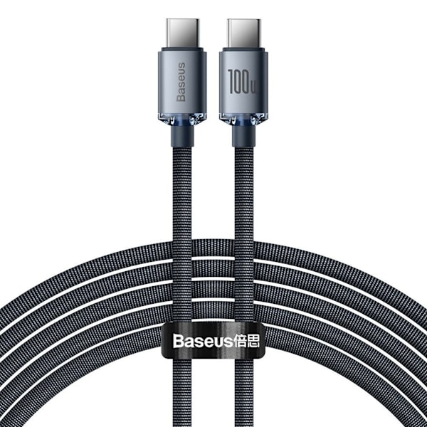 Baseus USB-C til USB-C Hurtig opladningskabel, 100W, 2m - Sort