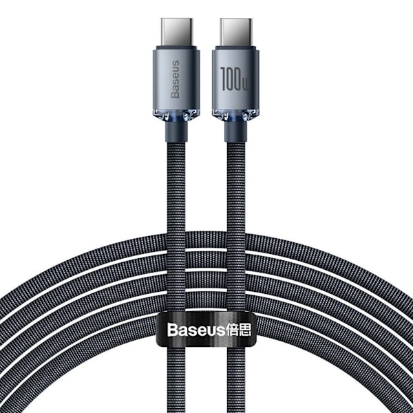Baseus USB-C till USB-C Snabbladdningskabel, 100W, 2m - Svart