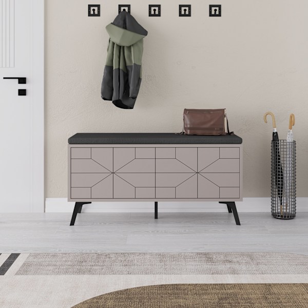 Skoskåp Dune Bench - Lätt Mocka