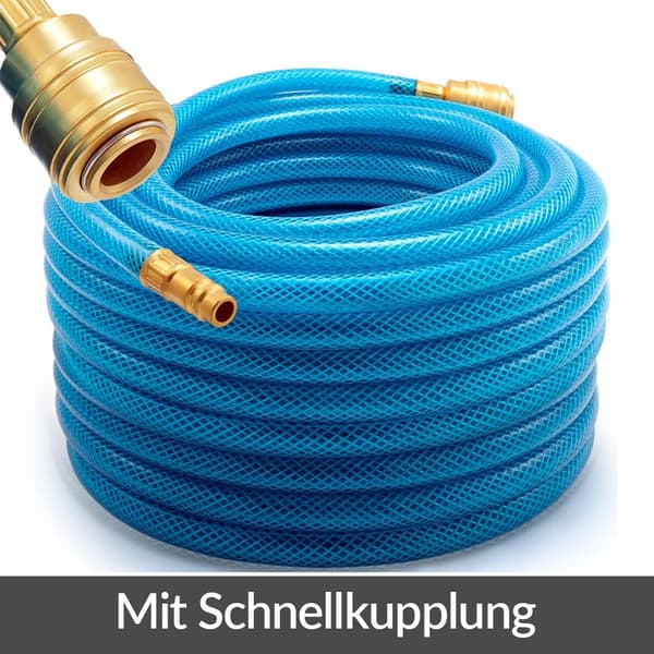 Tryckluftsslang 1/4" x 20m, 15 bar, slitstarkt gummi, böjfri