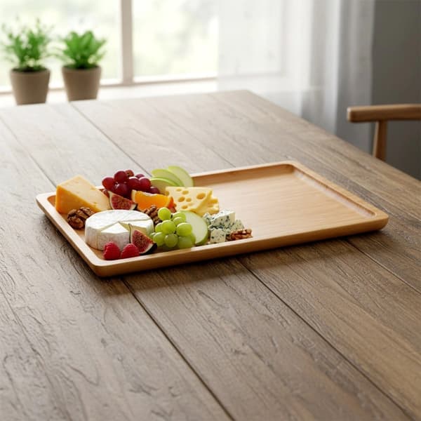 Serveringsbricka i bambu, rektangulär 33x23 cm
