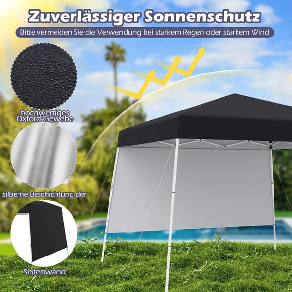 Pop-Up Pavillon 3x3m, Vandtæt, Solbeskyttelse, Sort