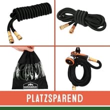 Flexibel trädgårdsslang, svart, 15m, 10 sprutfunktioner