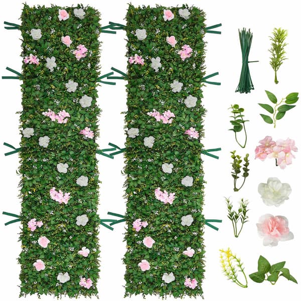 Konstgjorda väggpaneler av buxbom, 2-pack, 2 x 8 fot