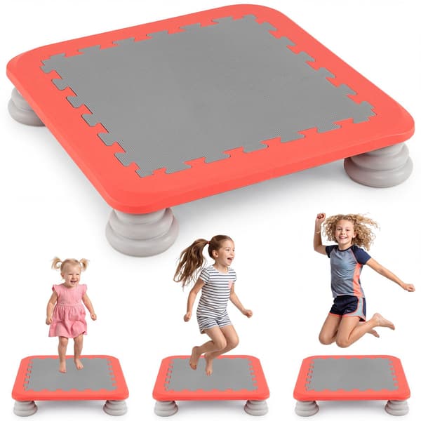 Mini-studsmatta för barn, 64 cm, halkfri, röd