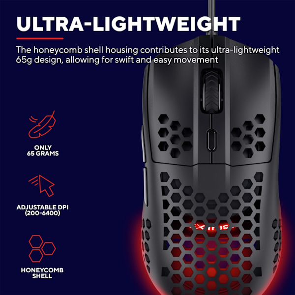 GXT 928 Helox letvægts gamingmus sort