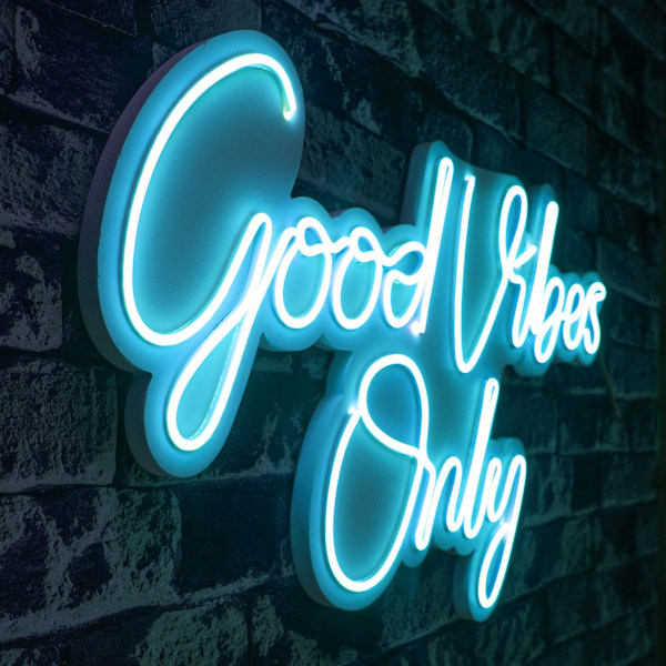 Dekorativ plast LED-belysning Good Vibes Only 2 - Blå