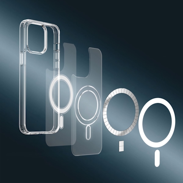 Flexibelt gelfodral för iPhone 15 Plus magnetiskt med MagSafe transparent