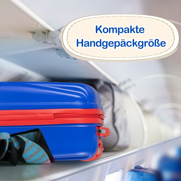 2-osainen lasten matkalaukkusarja, käsimatkatavara- ja reppusarja, sininen