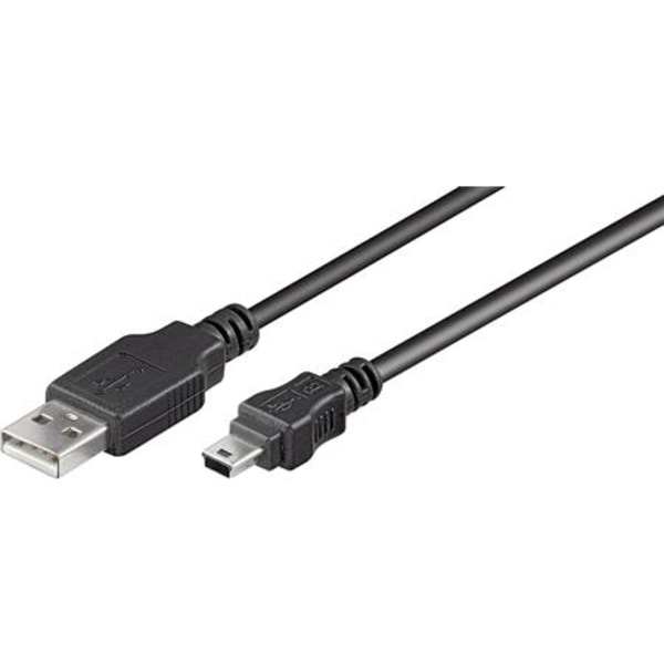 VIVOLINK USB-kabel, USB-A til Mini USB b 5 ben, han-han, farve: sort, længde: 1,8 meter