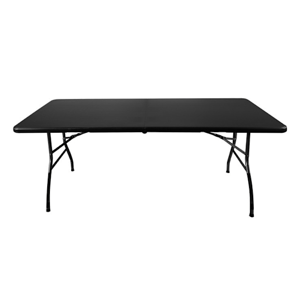 Sammenklappeligt havebord 180cm + 2 bænke - sort