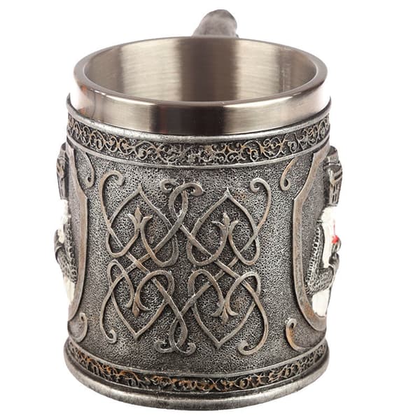 Crusader Knight Tankard - Rustfrit stål, 16 oz Kapacitet