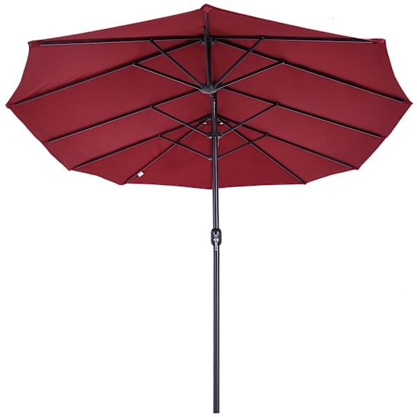 Parasol Garden Paraply Market Paraply Double Parasol Patio Paraply Med Handvev Vinröd Oval 460 X 270 X 240 Cm