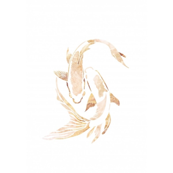 Gold White Japan Koi Fish - 21x30 cm