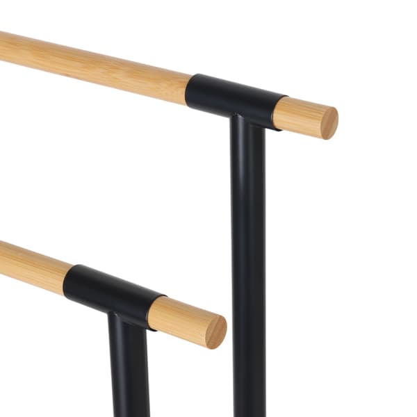 Fristående handduksställ i bambu metall – 2 stavar