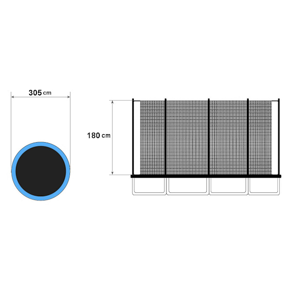 Utomhus studsmatta skyddsnät 305cm 10ft/8