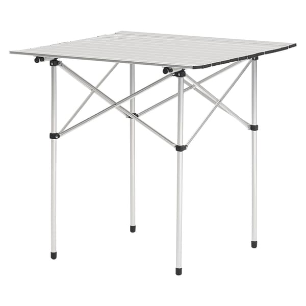 Hopfällbart campingbord, rulltopp i aluminium, bärväska