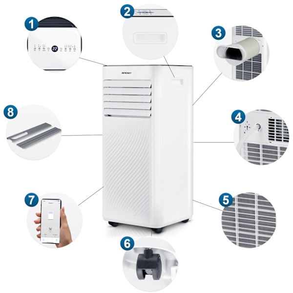 Berdsen BD-582 9000 BTU kannettava ilmastointilaite